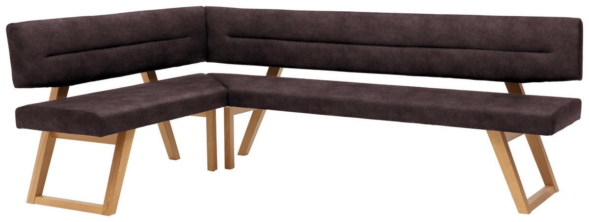 ECKBANK 155/225 cm  in Dunkelbraun  - Eichefarben/Dunkelbraun, KONVENTIONELL, Holz/Textil (155/225cm) - Dieter Knoll