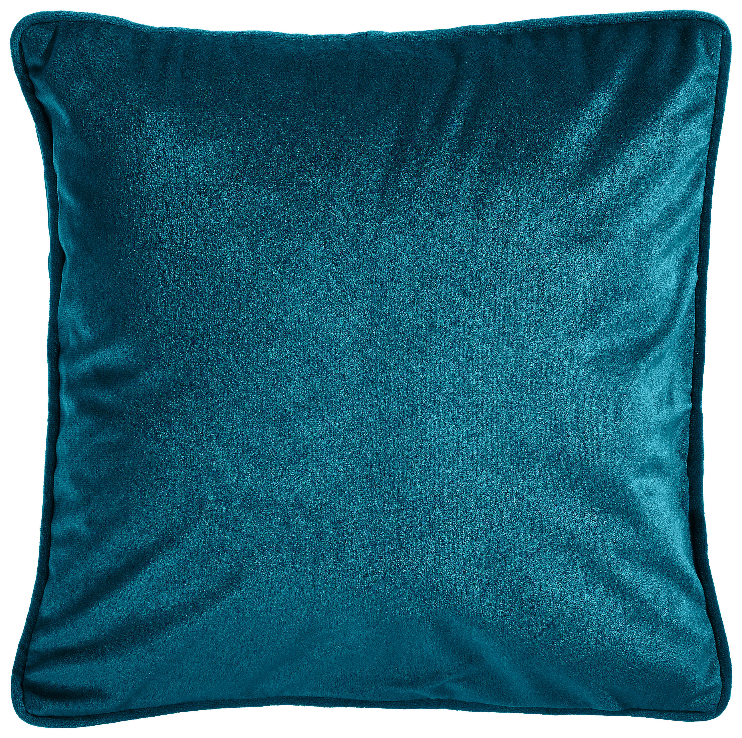 KISSENHÜLLE Zenato Samt Uni 40/40 cm - Petrol, Basics, Textil (40/40cm) - Ambiente