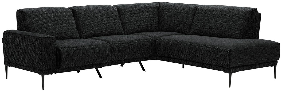 ECKSOFA in Flachgewebe Schwarz  260/210 cm  - Schwarz, Design, Textil/Metall (260/210cm) - Johann Jakob