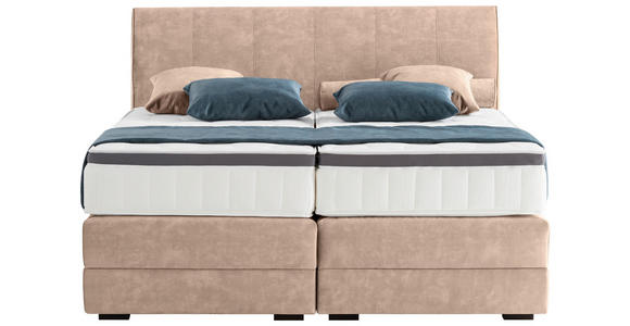 BOXSPRINGBETT 180/200 cm  in Hellbraun  - Wengefarben/Hellbraun, KONVENTIONELL, Holz/Textil (180/200cm) - Novel