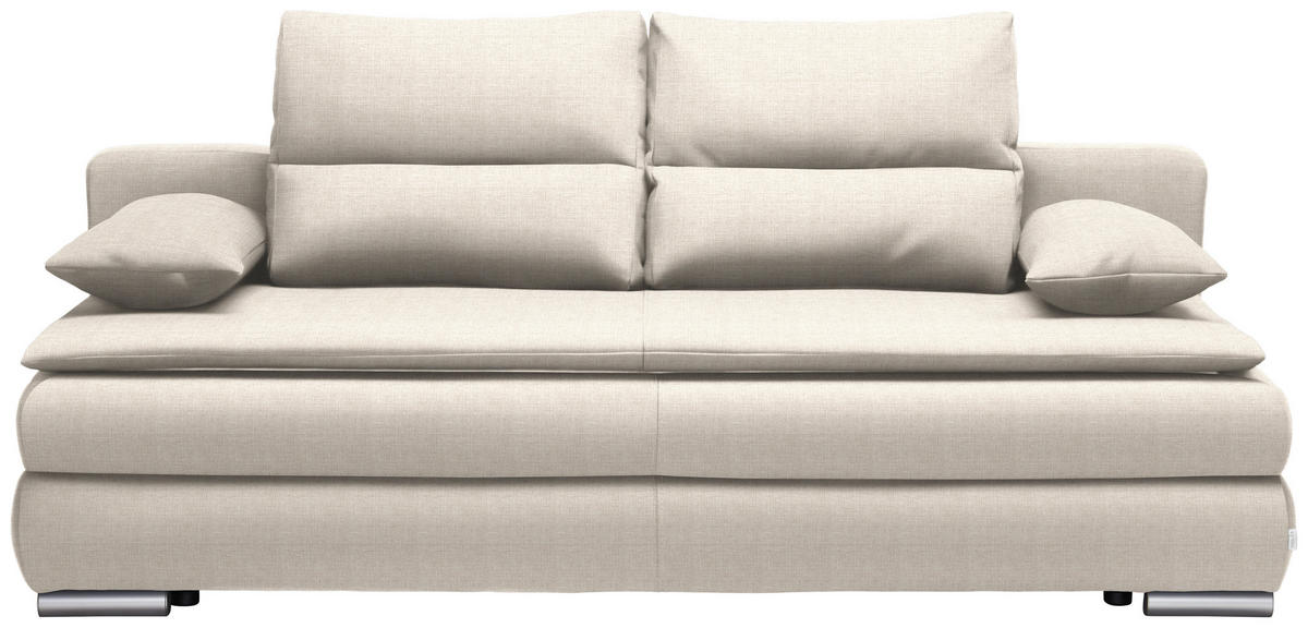 KANAPÉÁGY bézs  - bézs/ezüst, Konventionell, műanyag/textil (207/94/90cm) - Venda