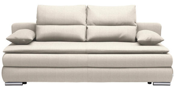 SCHLAFSOFA in Webstoff Beige  - Beige/Silberfarben, KONVENTIONELL, Kunststoff/Textil (207/94/90cm) - Venda