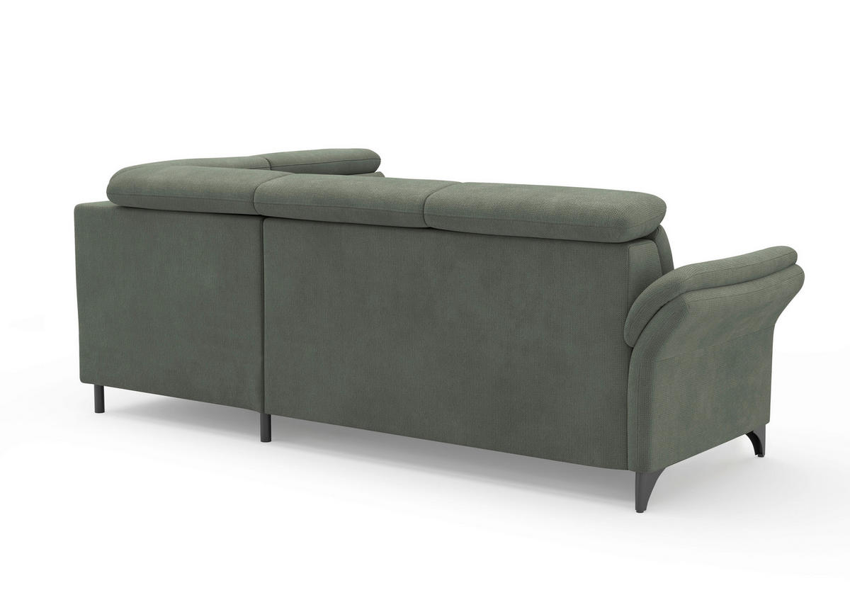 ECKSOFA Flachgewebe Dunkelgrün  - Dunkelgrün/Schwarz, Konventionell, Textil/Metall (247/193cm) - Sit & More