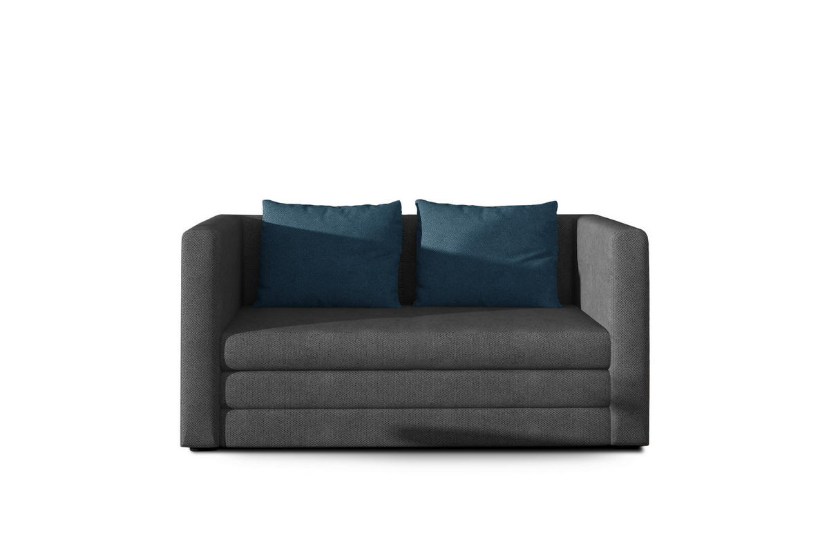 SCHLAFSOFA in Samt Blau, Grau  - Blau/Schwarz, Design, Kunststoff/Textil (132/62/70cm) - MID.YOU