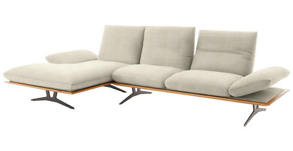 ECKSOFA in Flachgewebe Beige  - Beige/Schwarz, Design, Holz/Textil (159/314cm) - Dieter Knoll