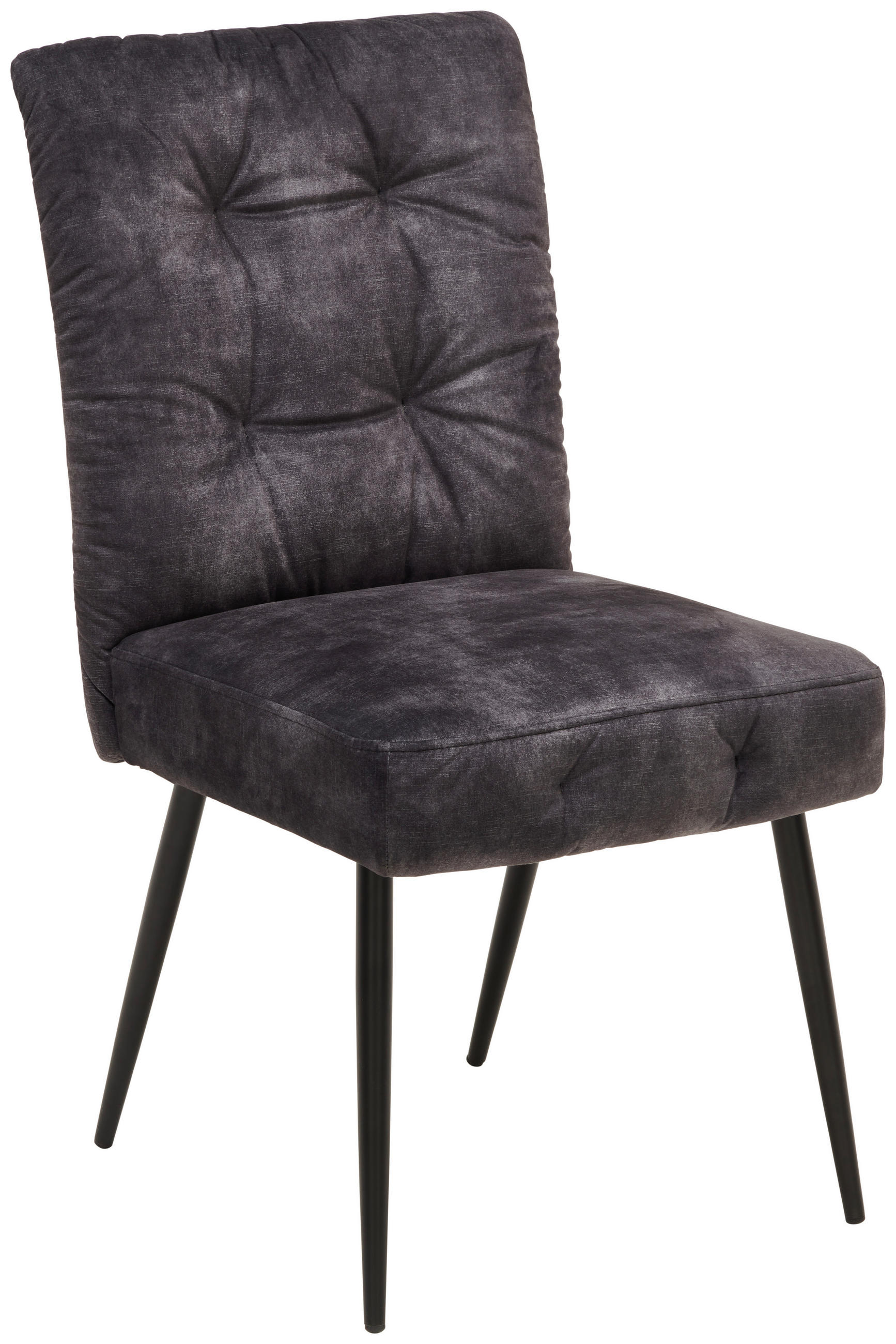 STUHL Samt Schwarz  - Schwarz, MODERN, Textil/Metall (48/91/62.5cm) - Livetastic