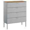 KOMMODE 80/100/42 cm  in Grau, Eichefarben  - Eichefarben/Alufarben, Trend, Holzwerkstoff/Kunststoff (80/100/42cm) - Stylife