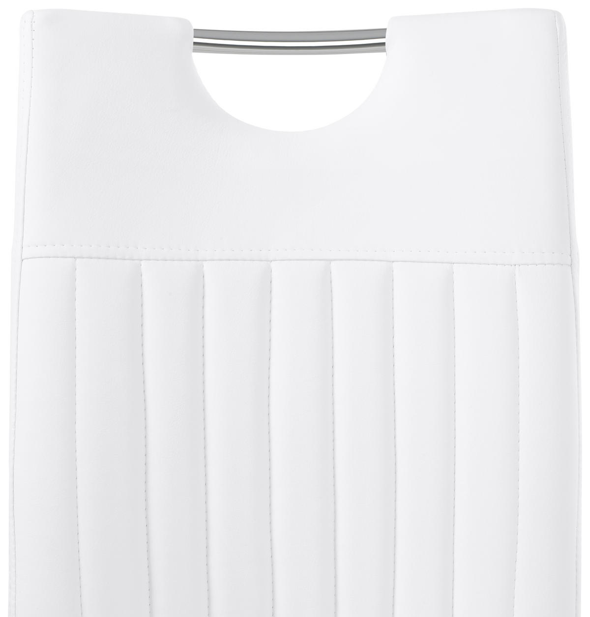 SCAUN BUCATARIE din metal, textil alb, culoare crom  - alb/culoare crom, Design, metal/textil (43/96/58,5cm) - Carryhome
