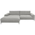 ECKSOFA Hellgrau Feincord  - Hellgrau/Schwarz, Design, Textil/Metall (207/293cm) - Dieter Knoll