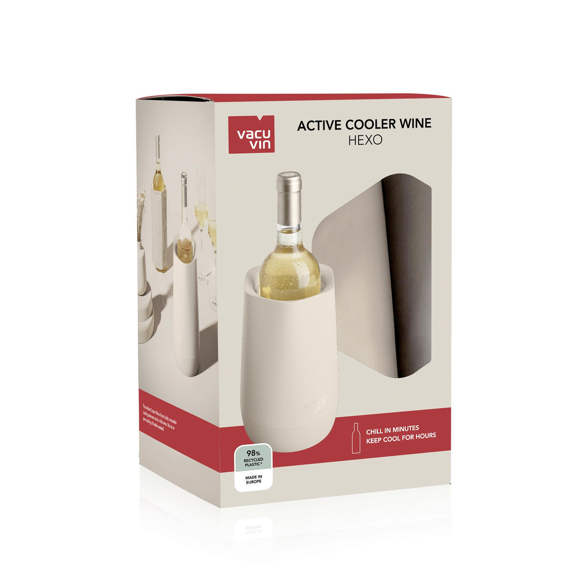 FLASCHENKÜHLER - Greige, Basics, Kunststoff (13.6/13.6/21.3cm) - Vacu Vin