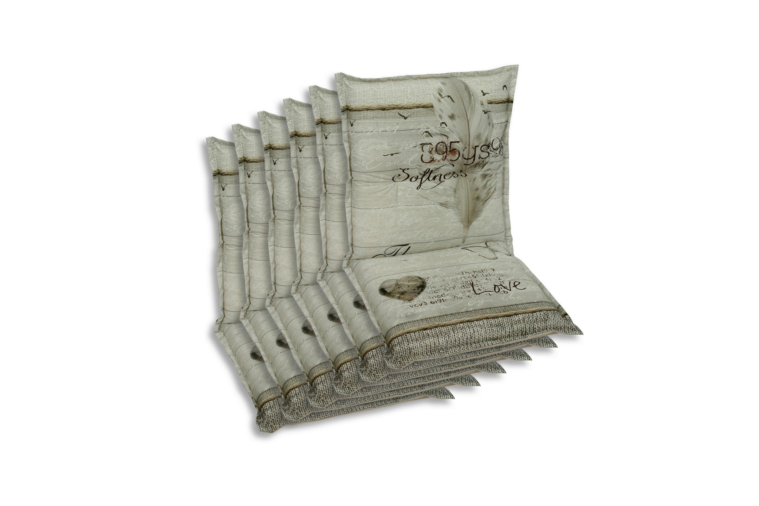 SESSELAUFLAGENSET Federn - Beige, Basics, Textil (50/7/100cm)
