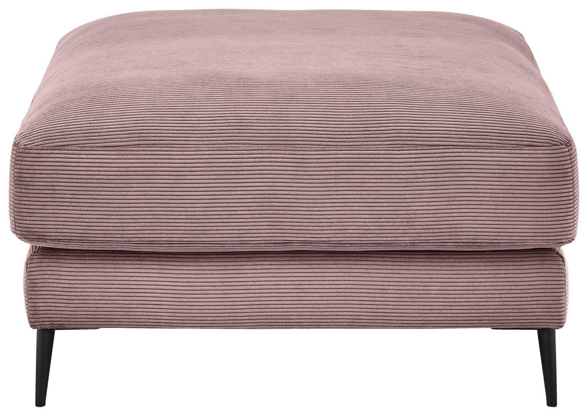 HOCKER in Textil Altrosa  - Schwarz/Altrosa, Design, Textil/Metall (90/43/90cm) - Dieter Knoll