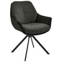 ARMLEHNSTUHL  in Eisen Webstoff, Mikrofaser  - Graphitfarben/Schwarz, Design, Textil/Metall (62/83,5/65cm) - Valnatura
