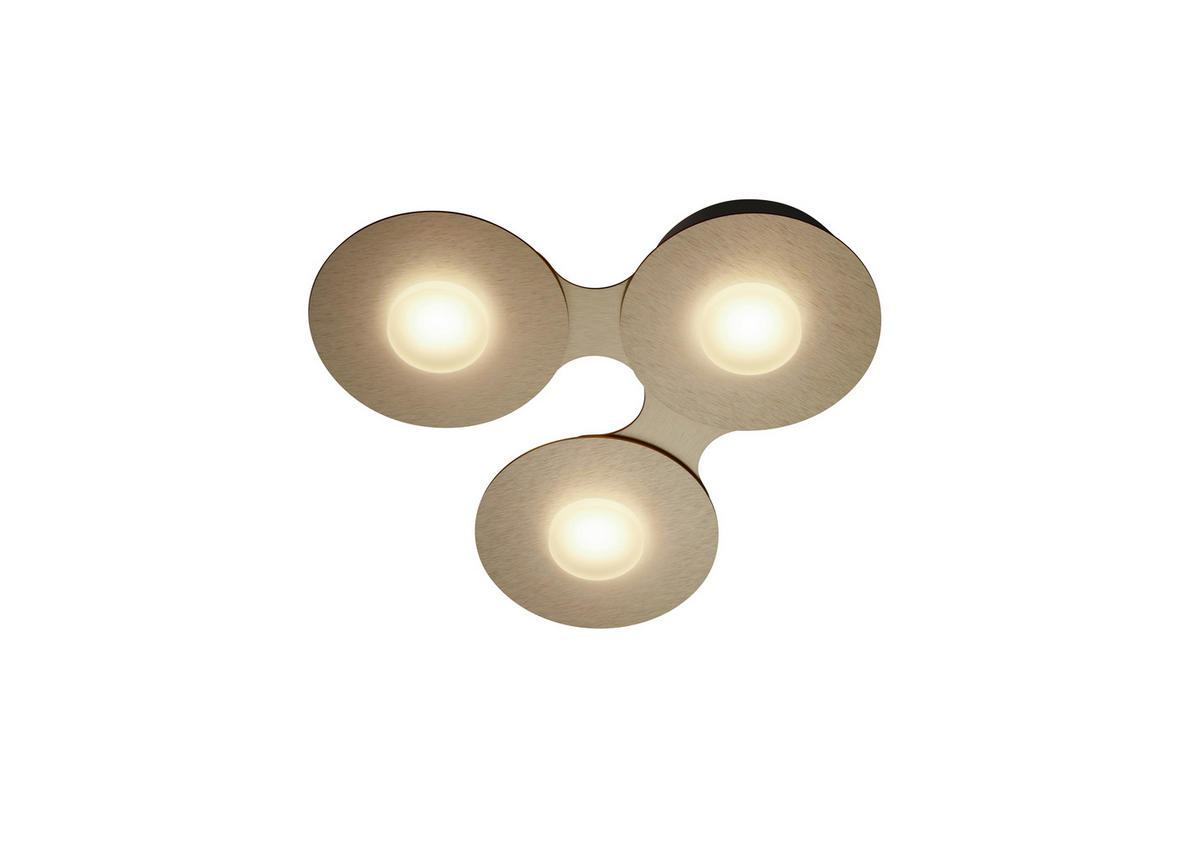 LED-WANDLEUCHTE DISC 37,4/34,6/6,5 cm   - Goldfarben/Braun, Design, Metall (37,4/34,6/6,5cm) - Grossmann