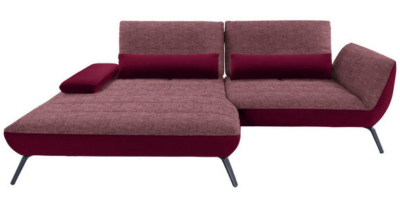 ECKSOFA in Webstoff Beere  191/273 cm  - Beere/Schwarz, KONVENTIONELL, Textil/Metall (191/273cm) - Carryhome