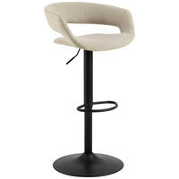 BARHOCKER in Braun  - Schwarz/Braun, Design, Textil/Metall (54/101,5/48,5cm) - MID.YOU