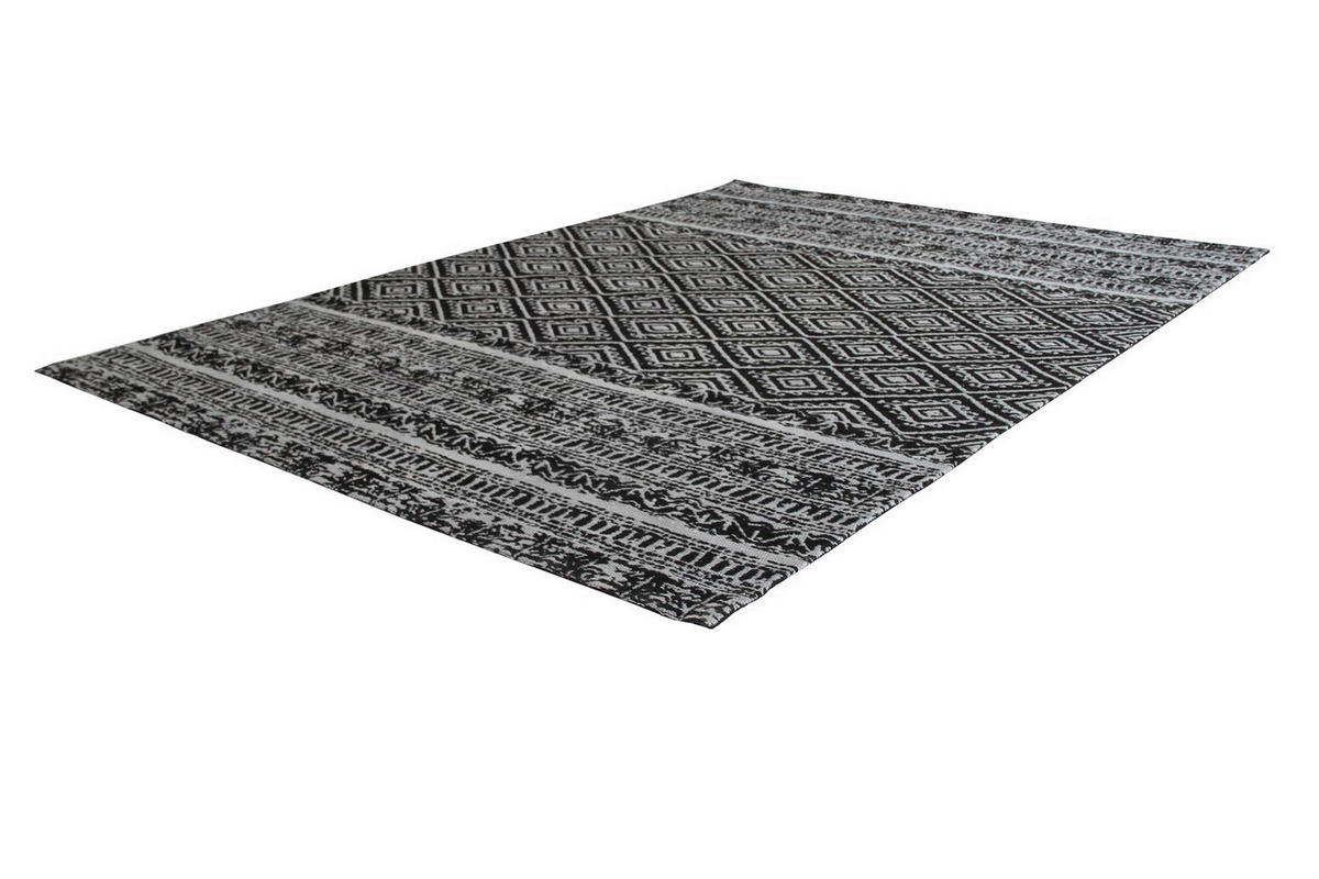 FLACHWEBETEPPICH  Wohnzimmer 120/170 cm Schwarz rechteckig  - Schwarz, Basics, Textil (120/170cm) - Kayoom