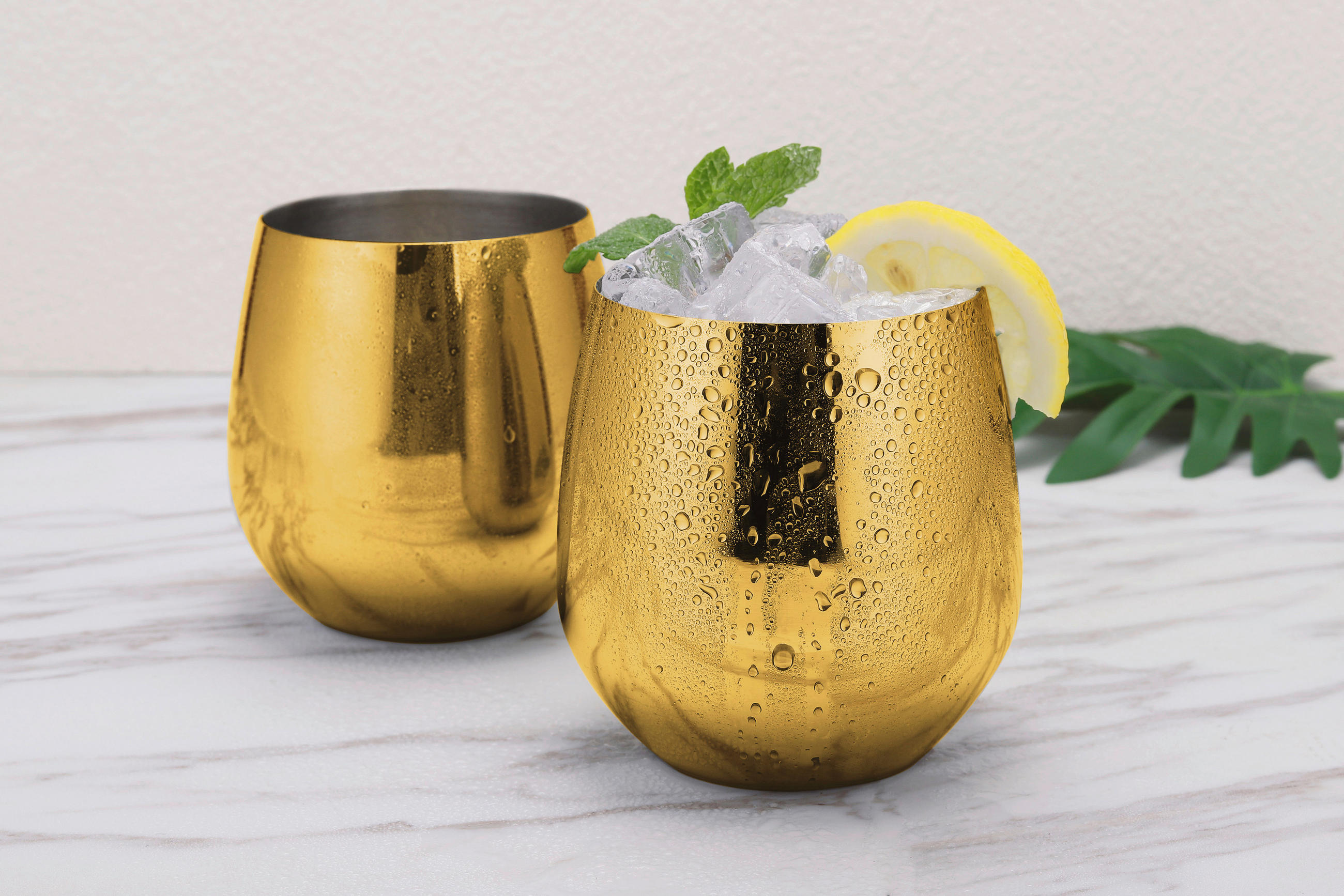 GLÄSERSET  2-teilig  - Goldfarben, MODERN, Metall - Echtwerk