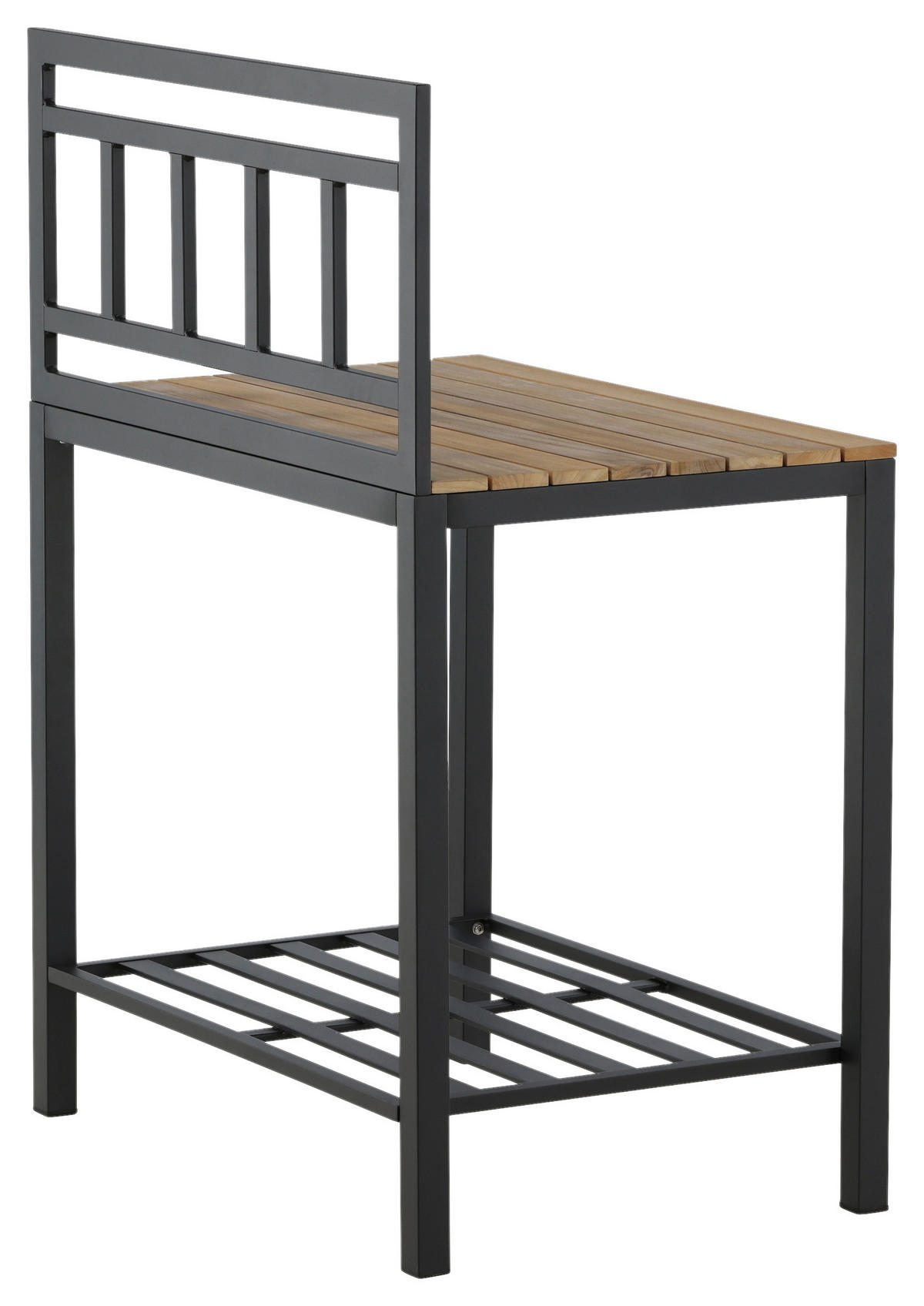 OUTDOORKÜCHE - Schwarz/Teakfarben, KONVENTIONELL, Holz/Metall (90/127/60cm) - Gardenson