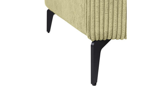 ECKSOFA  in Cord Hellgrün  285/170 cm  - Schwarz/Hellgrün, KONVENTIONELL, Textil/Metall (285/170cm) - Carryhome