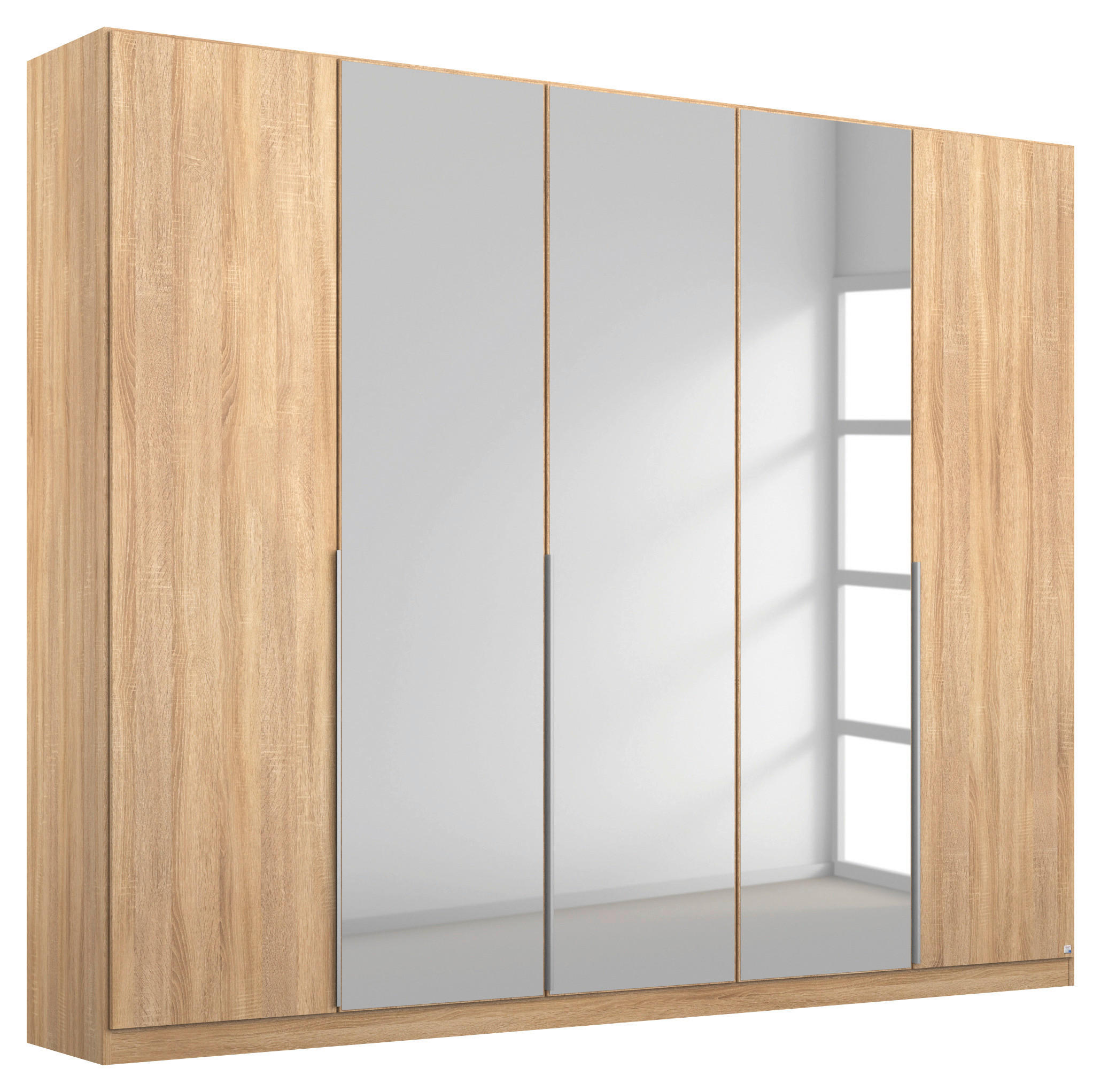 DREHTÜRENSCHRANK  in Sonoma Eiche  - Alufarben/Sonoma Eiche, MODERN, Holzwerkstoff (226/229/54cm) - Rauch Möbel