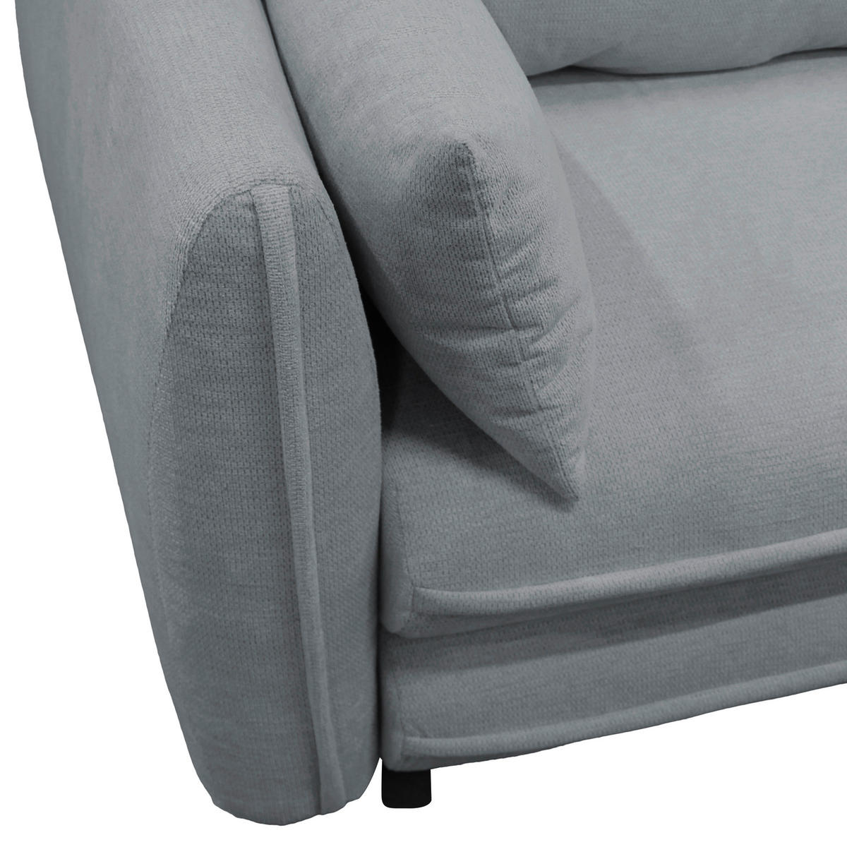 ECKSOFA Grau Struktur  - Schwarz/Grau, Design, Kunststoff/Textil (240/201cm) - MID.YOU