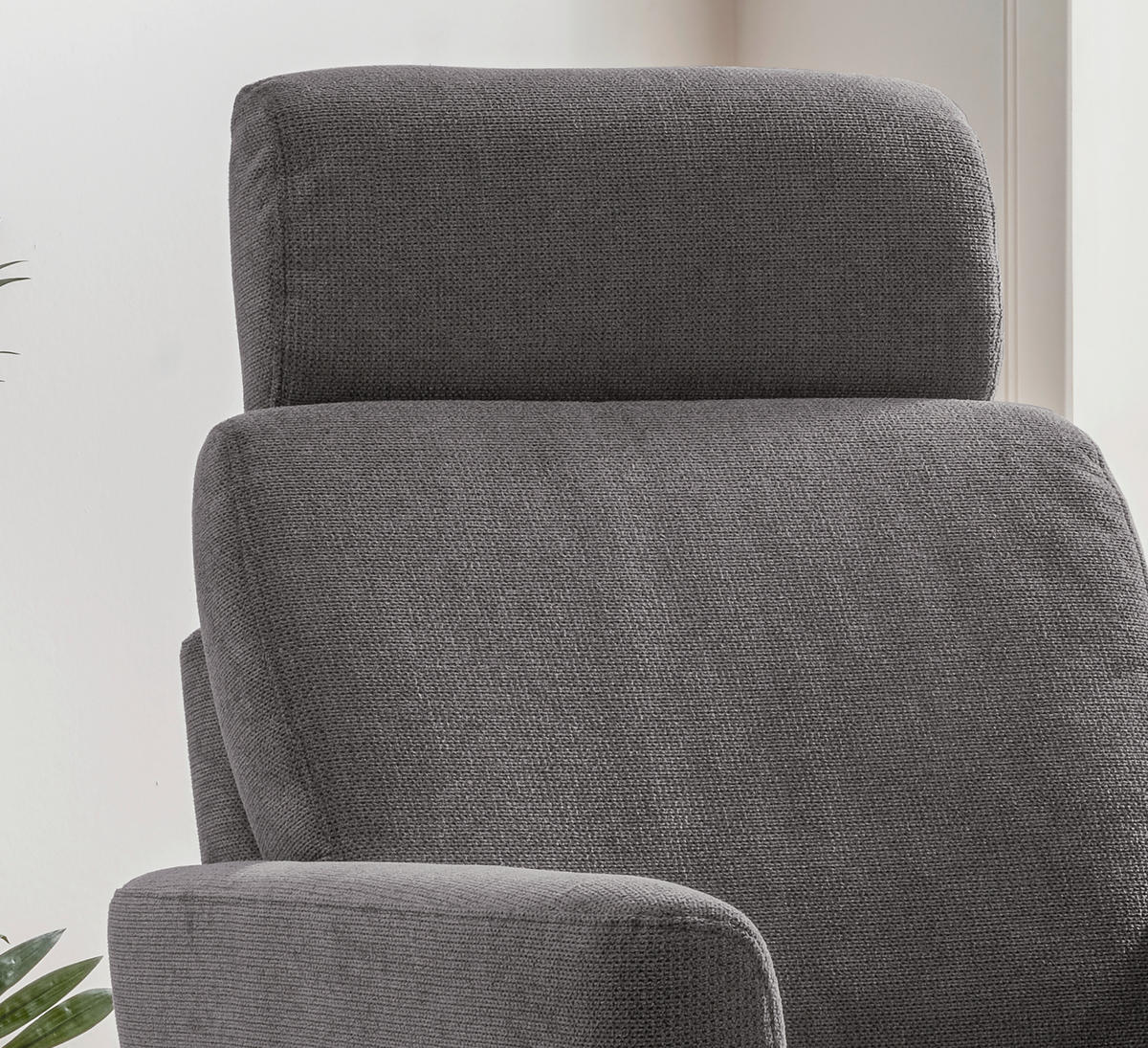 RELAXSESSEL in Textil Greige  - Greige/Schwarz, Modern, Textil/Metall (77/105/87-154cm) - Livetastic