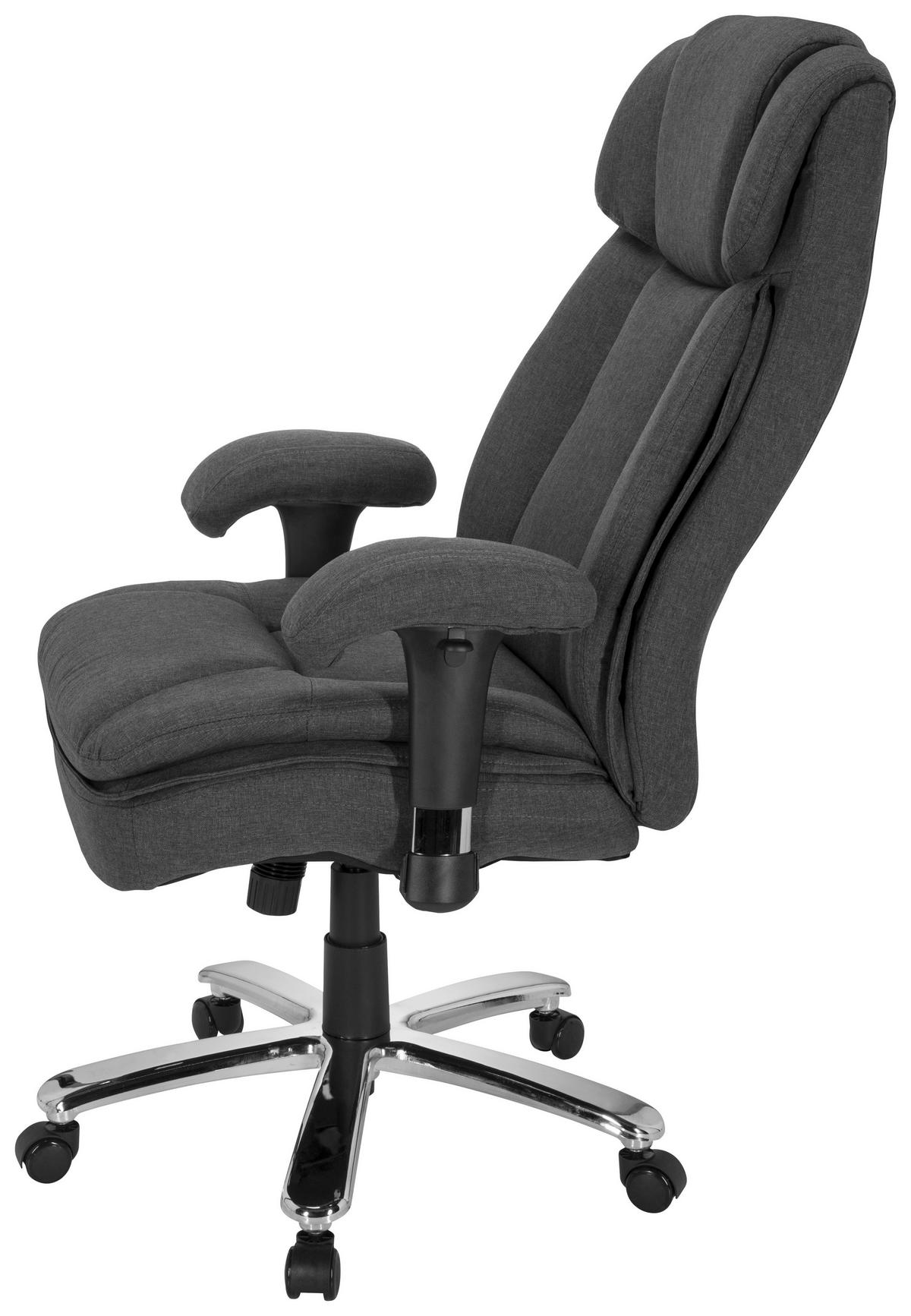 PISARNIŠKI STOL tekstil temno siva  - srebrne barve/temno siva, Moderno, kovina/umetna masa (76/123/81cm) - MID.YOU
