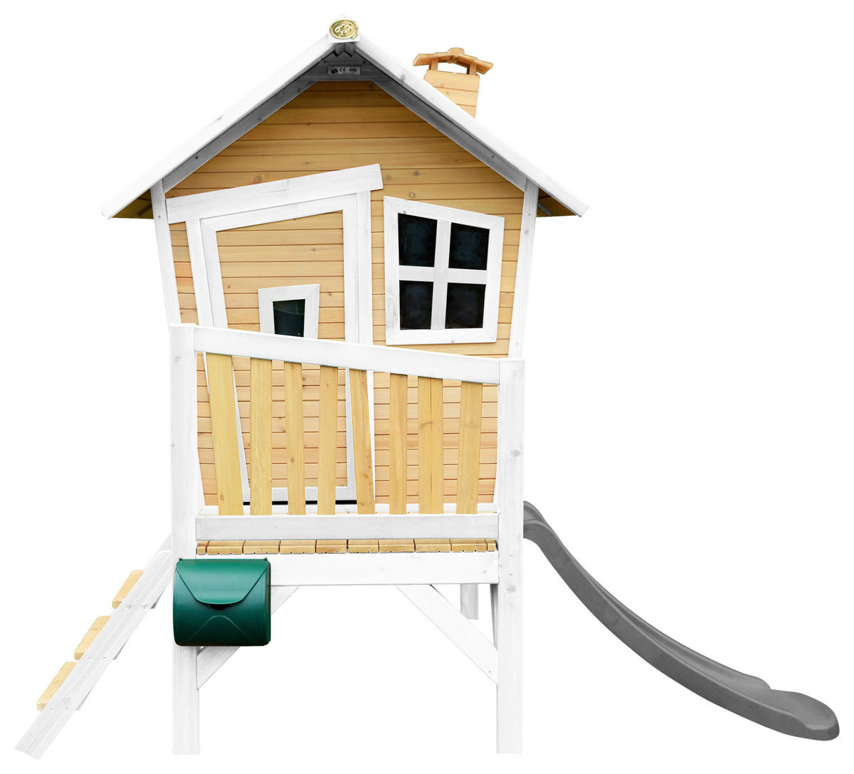 SPIELHAUS 264/203/177 cm  - Braun/Weiß, KONVENTIONELL, Holz/Kunststoff (264/203/177cm) - Ambia Garden