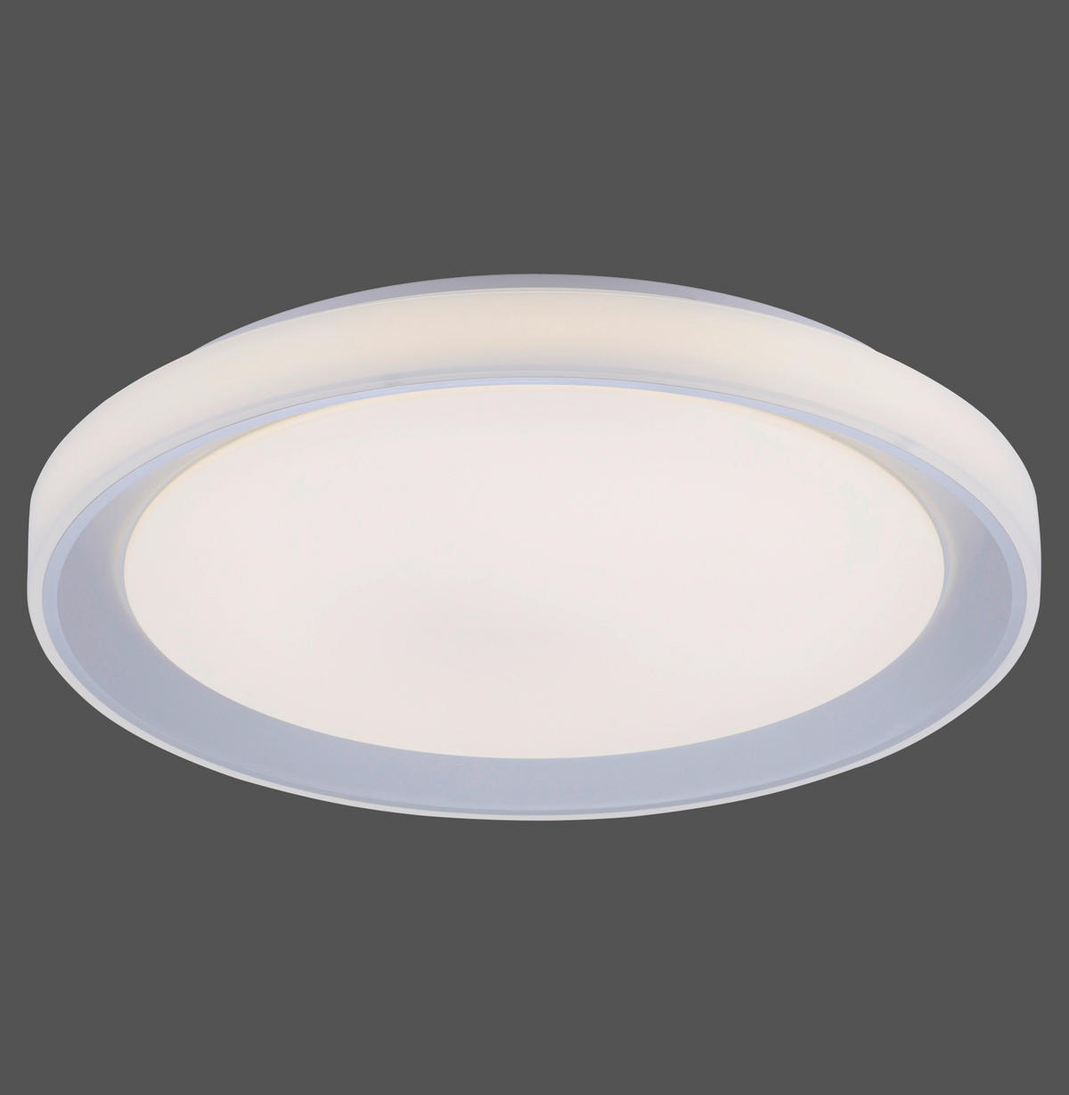 LED-DECKENLEUCHTE Lola Smart  Smart 51/51/7,5 cm   - Silberfarben/Weiß, Design, Kunststoff/Metall (51/51/7,5cm)