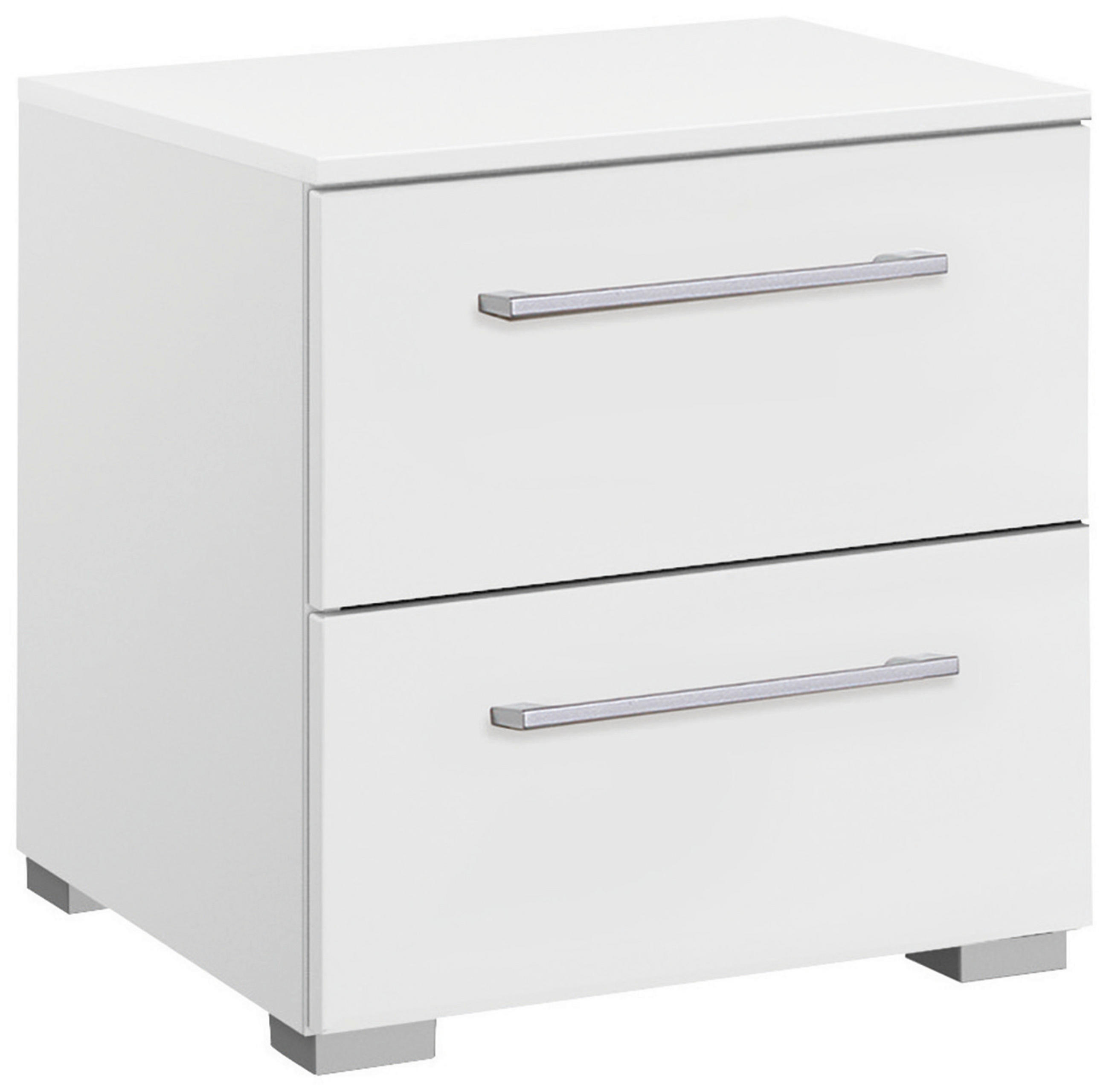 NACHTTISCH 40/49/42 cm  Weiss  - Weiss/Silberfarben, Design, Holzwerkstoff/Kunststoff (40/49/42cm) - Novel