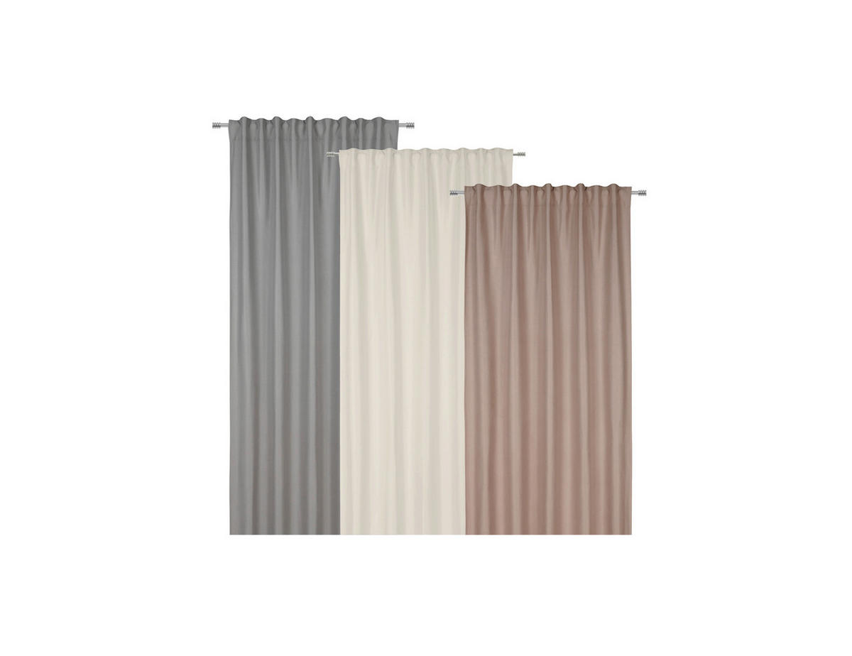 WÄRMESCHUTZVORHANG blickdicht 135/245 cm   - Perlmutt, KONVENTIONELL, Textil (135/245cm)