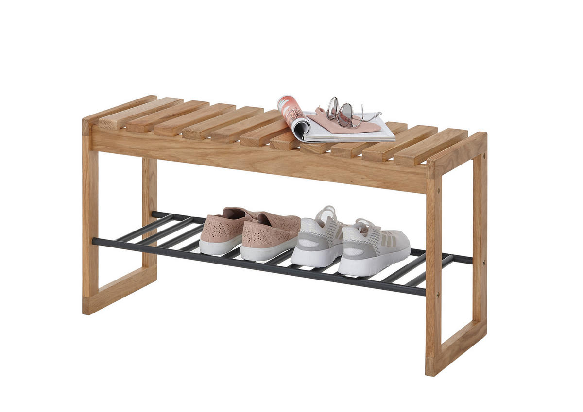 LAVICA DO PREDSIENE, 88/45/30 cm - čierna/prírodná farba, Design, kov/drevo (88/45/30cm) - MID.YOU