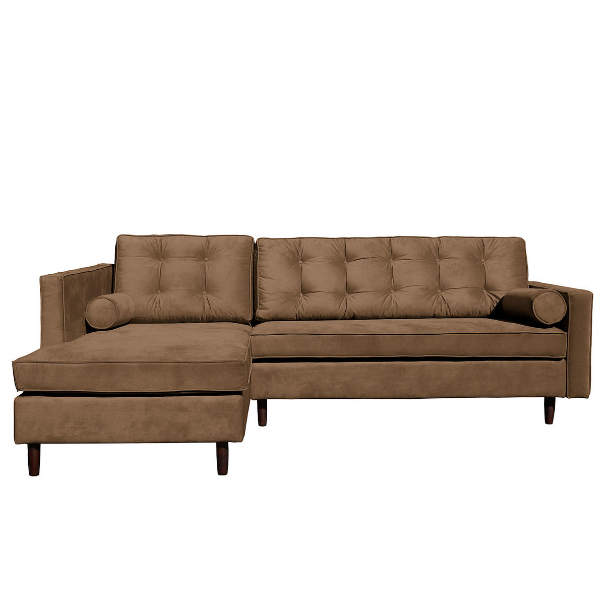 ECKSOFA VANCOUVER Braun Mikrofaser Zierkissen, Rückenkissen  - Braun, Design, Holz/Textil (169/240cm) - P & B