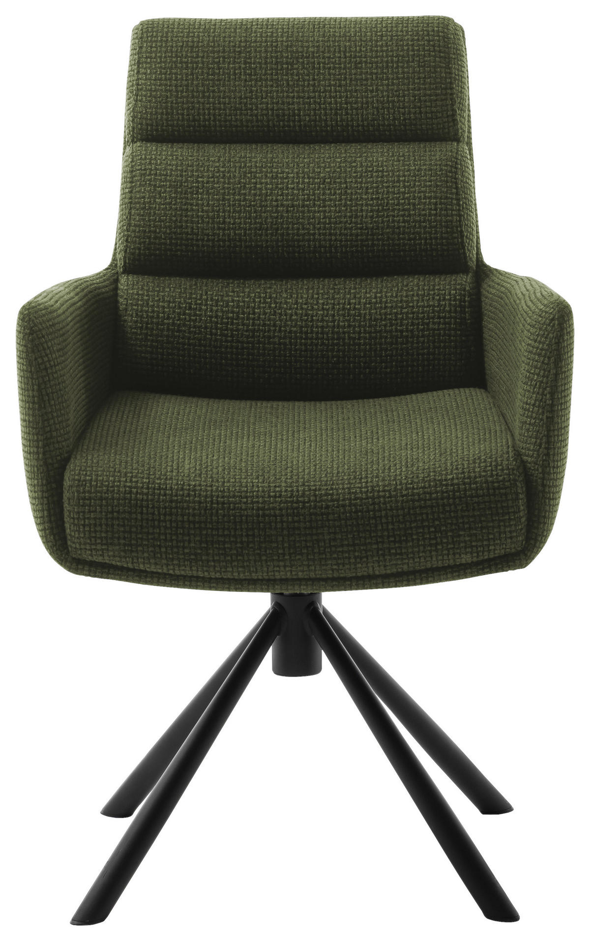 ARMLEHNSTUHL  in Stahl Webstoff  - Schwarz/Olivgrün, Design, Textil/Metall (61/90/64cm) - Dieter Knoll