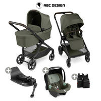 KINDERWAGENSET  City Life All in One Set  Avocado  - Schwarz/Olivgrün, Basics, Textil/Metall (82/52/107,5cm) - ABC Design