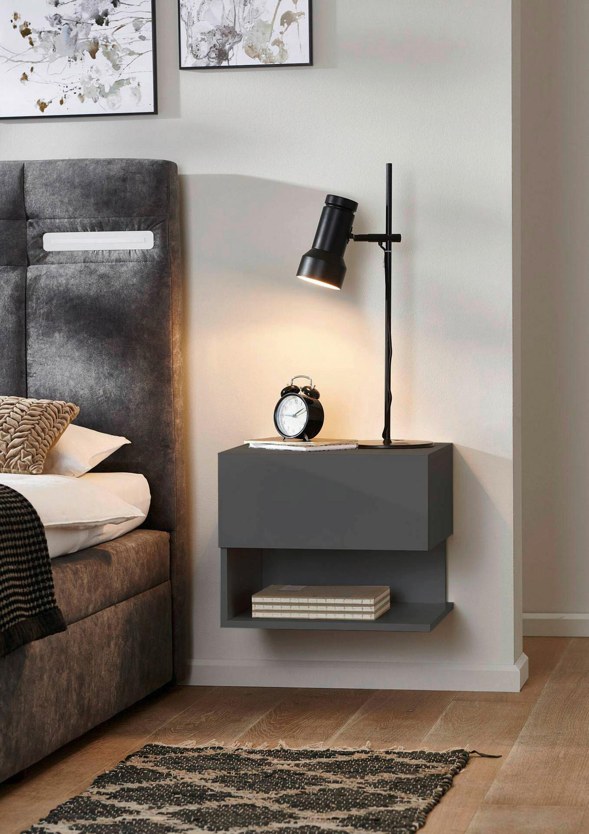 NACHTTISCH 44/37/40 cm  in Anthrazit  - Anthrazit, MODERN, Holzwerkstoff (44/37/40cm) - MID.YOU