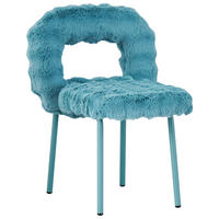 STUHL Webpelz Blau  - Blau/Rosa, Design, Textil/Metall (56/79/61cm) - Stylife