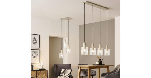 HÄNGELEUCHTE 123/18/150 cm - Transparent/Beige, KONVENTIONELL, Glas/Metall (123/18/150cm) - Dieter Knoll