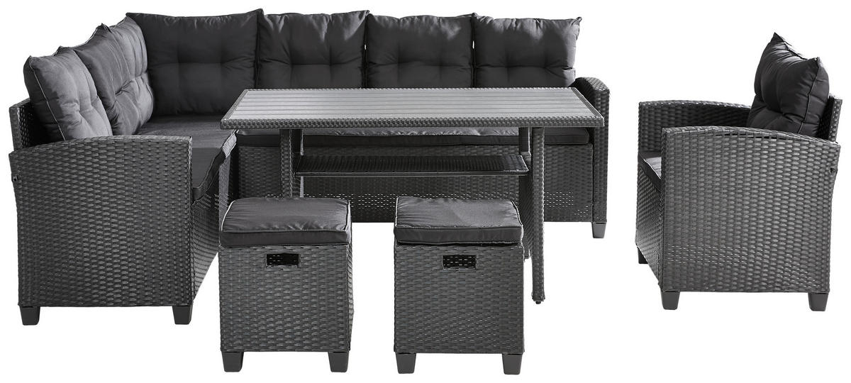 VRTNA GARNITURA   metal, plastika, tekstil  antracit    - crna/antracit, Lifestyle, metal/tekstil (176/232cm) - Ambia Garden