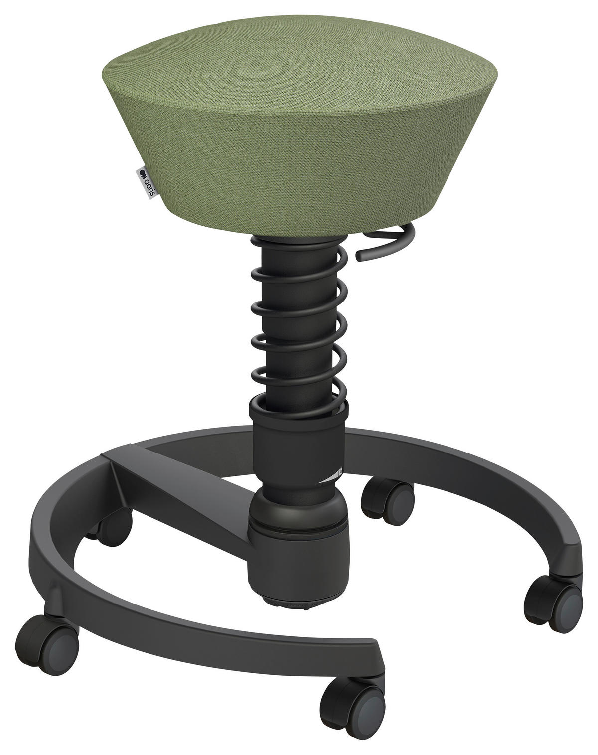 BÜROHOCKER Wollmischung mel. Schwarz, Pastellgrün  - Pastellgrün/Schwarz, Basics, Kunststoff/Textil (55/45,66/55cm) - Aeris
