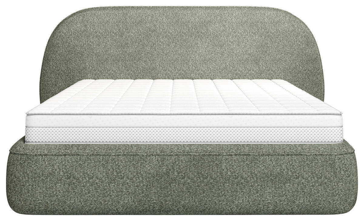 STOPPAD SÄNG ,140/200 cm  i grön  - grön/svart, Modern, metall/trämaterial (140/200cm) - MID.YOU