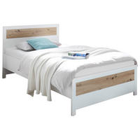 BETT 120/200 cm  in Weiß, Eiche Artisan  - Schwarz/Weiß, Design, Kunststoff (120/200cm) - Xora