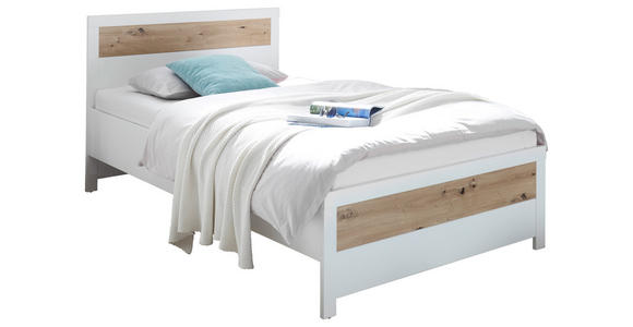 BETT 120/200 cm  in Weiß, Eiche Artisan  - Schwarz/Weiß, Design, Holzwerkstoff/Kunststoff (120/200cm) - Xora