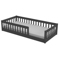 BODENBETT. 90/200 cm  in Anthrazit  - Anthrazit/Naturfarben, KONVENTIONELL, Holz (90/200cm) - Carryhome