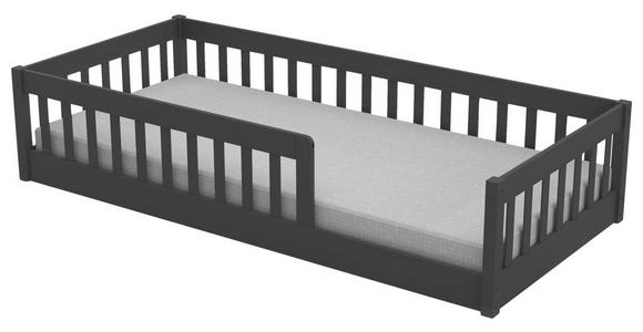 BODENBETT. 90/200 cm  in Anthrazit  - Anthrazit/Naturfarben, KONVENTIONELL, Holz (90/200cm) - Carryhome