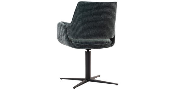 ARMLEHNSTUHL  in Eisen Mikrofaser  - Blau/Schwarz, Design, Textil/Metall (60/84/59cm) - Emilio Belluti