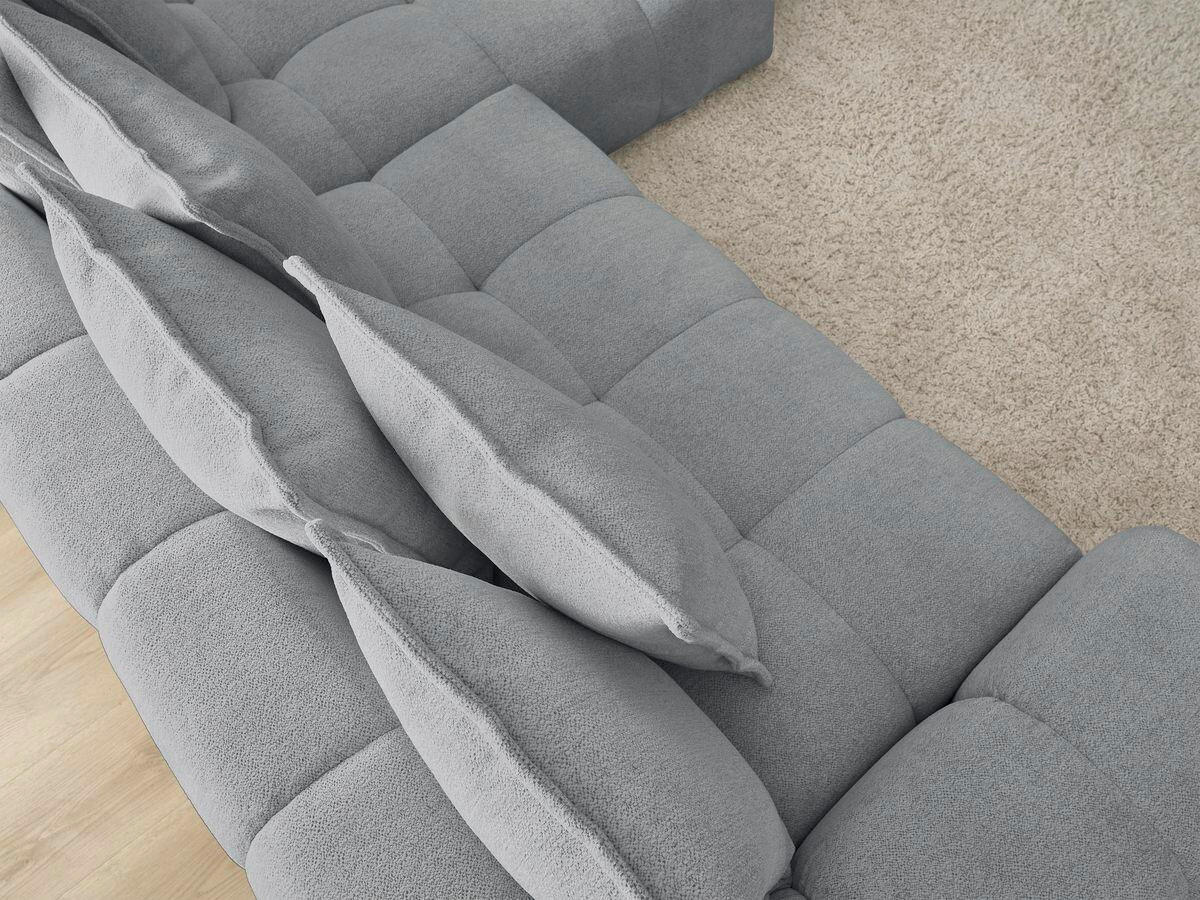 ECKSCHLAFSOFA EVEREST  mit Rücken echt, Armteil links, Armteil rechts Flachgewebe Dunkelgrau  - Dunkelgrau/Schwarz, MODERN, Kunststoff/Textil (318/180cm) - Livetastic