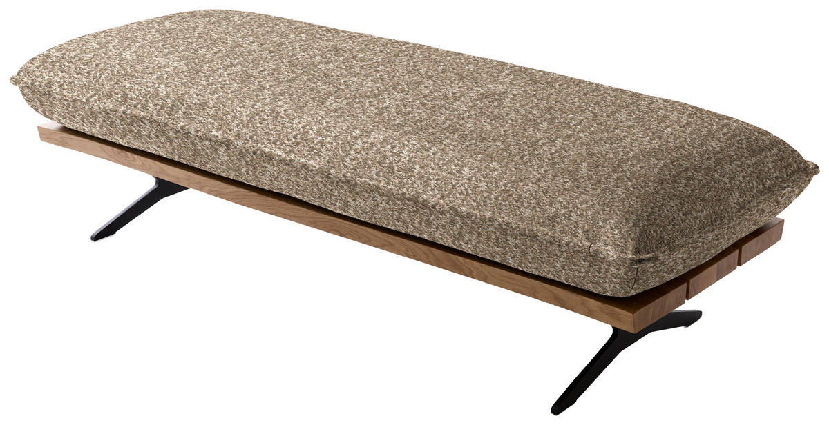 ECKSOFA  in Chenille, Flachgewebe Wildeiche, Beigebraun Rücken echt, Armteilverstellung, Relaxfunktion, Drehsitzfunktion  284/161 cm  - Wildeiche/Beigebraun, Design, Holz/Textil (284/161cm) - Koinor