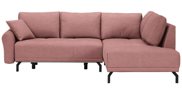 ECKSOFA in Webstoff Altrosa  - Schwarz/Altrosa, Design, Textil/Metall (250/191cm) - Carryhome